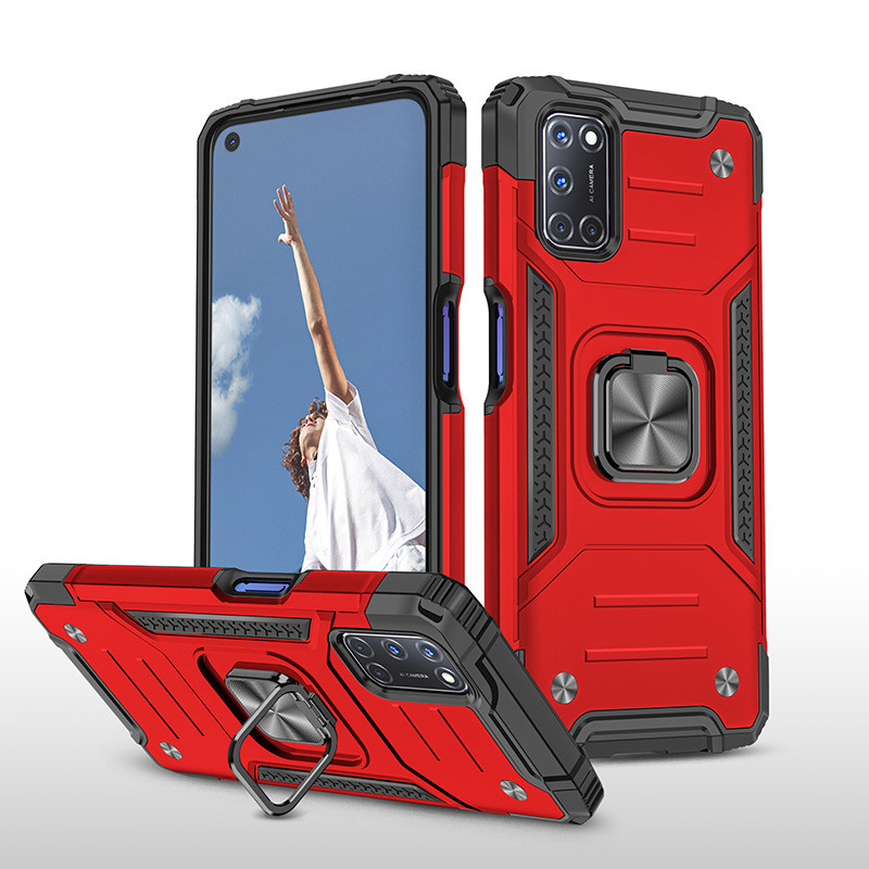 Протиударний чохол із підставкою для Oppo A16 червоний захисний бампер