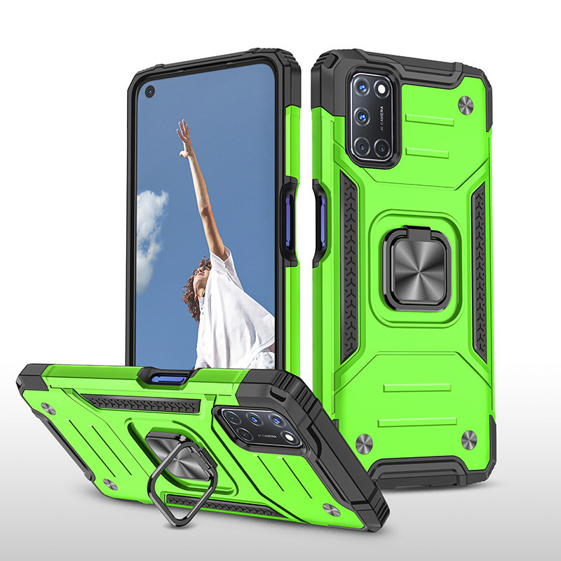Протиударний чохол із підставкою для Oppo A16 салатовий захисний бампер