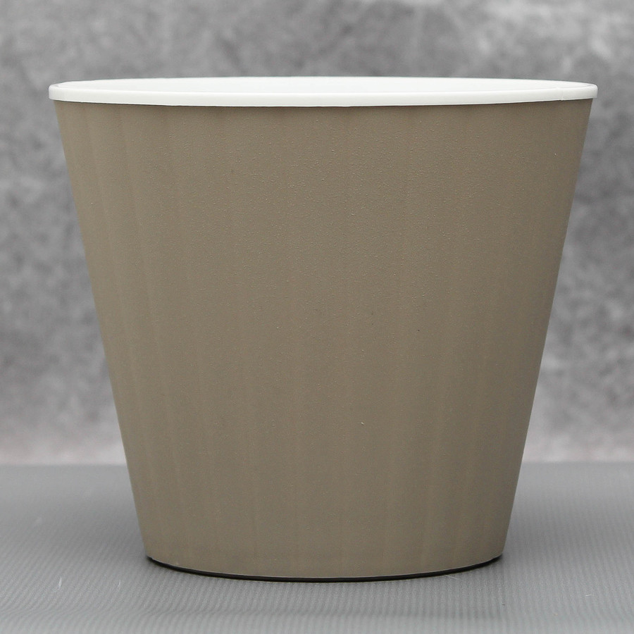 Вазон "Ібіс" подвійний 13,0*11,2 см. Алеана, какао/білий