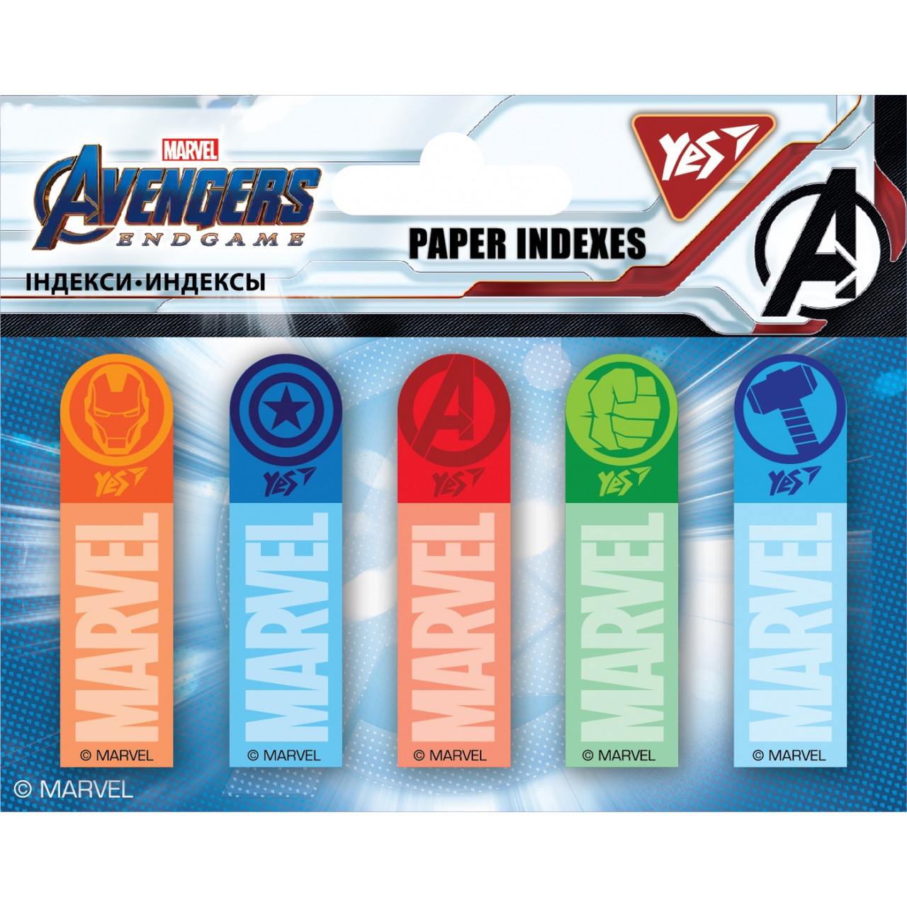 Індекси паперові YES Marvel.Avengers 50x15мм,100 шт (5x20) 170257