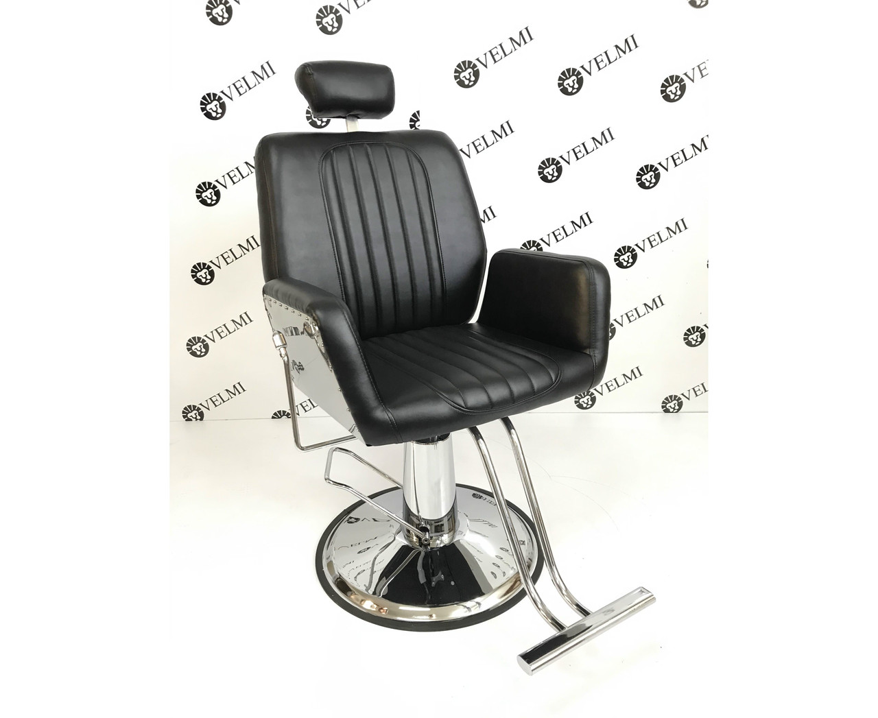 Крісло перукарське для barbershop Infinity Lux Barber, екошкіра Чорне (VelmiTM)