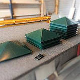 Кришка на колону паркана з фарбованого металу розміром 250 х 390, покриття глянець 0,4, форма медузи, фото 5