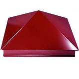 Кришка на колону паркана з фарбованого металу розміром 250 х 390, покриття глянець 0,4, форма медузи, фото 7