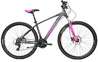 Велосипед найнер Crosser 075С 29" (рама 17, 21S) Hidraulic Shimano сіро-рожевий