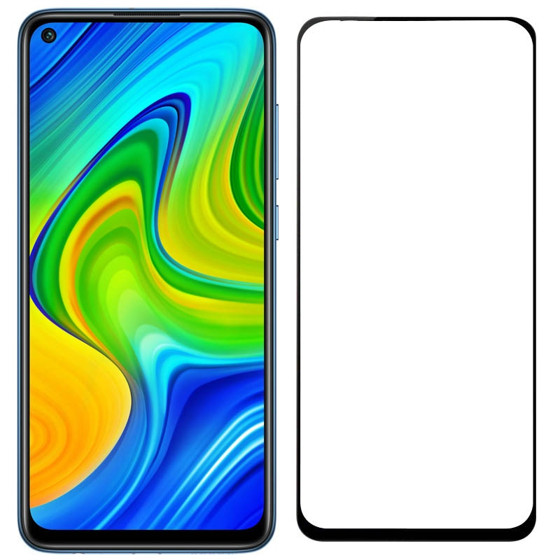 Скло захисне для Xiaomi Redmi Note 9 (5G) | Redmi Note 9T (0,3мм, 5D, чорне) Full Glue