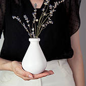 Ваза маленька 12 см для квітів керамічна "AMBIANCE" Білий мат Rezon V019