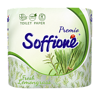 Туалетная бумага Soffione Fresh Lemongrass 3 слоя, 4 рулона