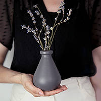 Ваза маленька для квітів керамічна 12 см "AMBIANCE" Сірий мат Rezon V019