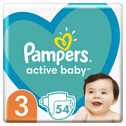 Підгузки Pampers Active Baby розмір 3 (6-10 кг), 54 шт.