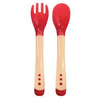 Термочувствительные ложка и вилка Курносики от 4-х месяцев, цвета в ассортименте