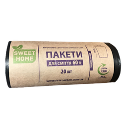 Сміттєві пакети Sweer Home Міцні 60 л, 20 шт