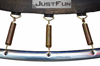 Батут Just Fun 252 см., до 120 кг. Сітка + дробина. Мультиколор, фото 3