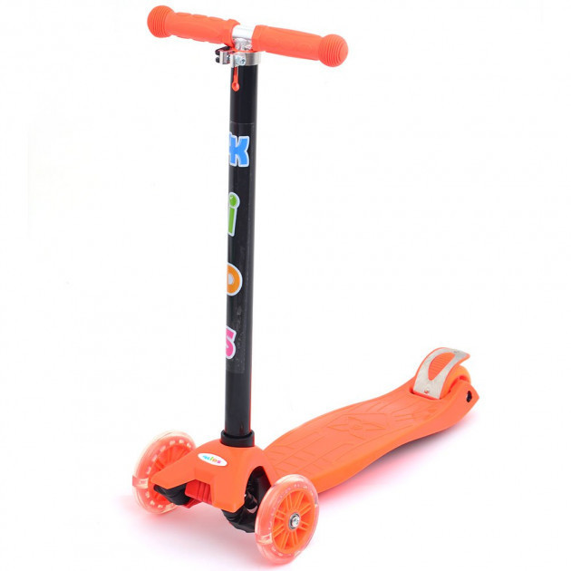 Триколісний самокат 4Kids Maxi світяться колеса, помаранчевий
