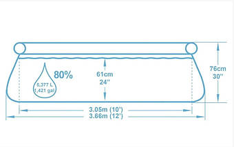 Надувний круглий басейн Bestway 57274 (366x76 см) з картриджних фільтрів, фото 3
