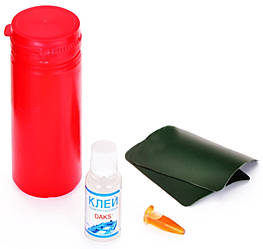 Ремкомплект для човнів ПВХ з двохкомпонентним клеєм, латки 10х15 см