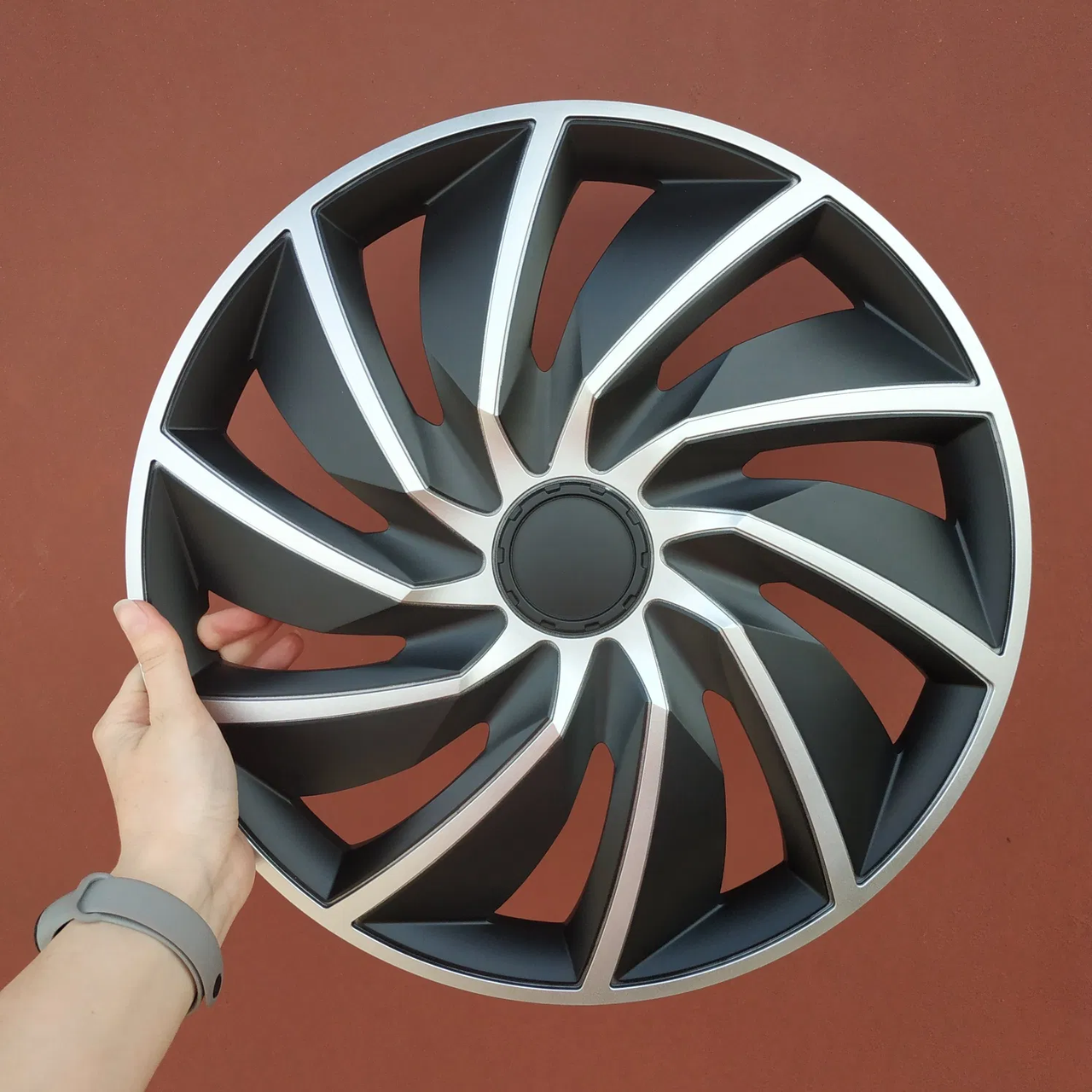 Ковпаки на колеса. Ковпаки колісні ARGO R14 TURBO SILVER&BLACK. Колпаки на диски, фото 1