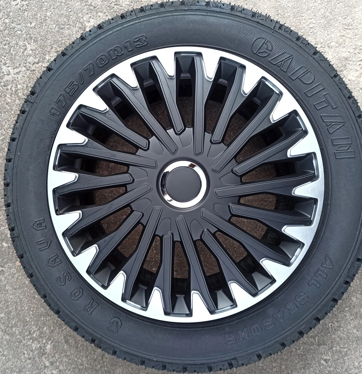 Ковпаки на колеса. Ковпаки колісні ARGO R16 QUANTUM PRO Silver/Black. Колпаки на диски, фото 1