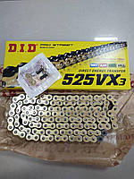 Мото цепь DID525VX3GB116 звеньев G&B черно - золотая для мотоцикла DID525VX3GB - 116