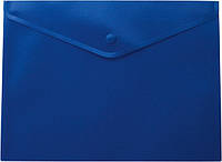 Детская папка-конверт Buromax А4 на кнопке полупрозрачная, синяя, 6шт/упак., BM.3925-02