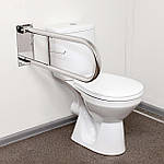 Поручні настінні відкидні для інвалідів із тримачем паперу, ручка ⁇ 32 мм, неіржавка сталь (700 мм).