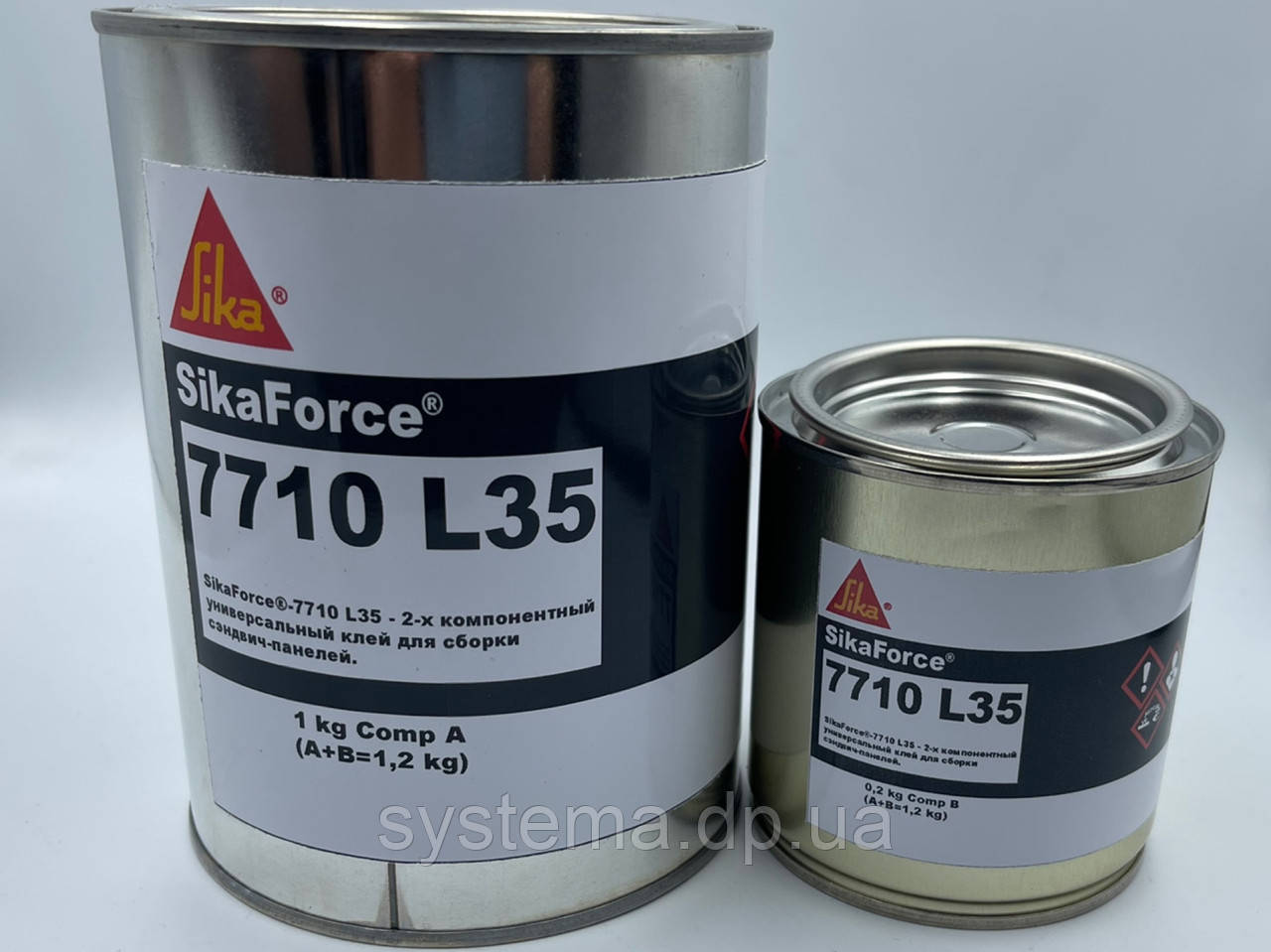 SikaForce®-7710 L 35 (A+B) - Двокомпонентний поліуретановий клей для складання сендвіч-панелей, 1,2 кг