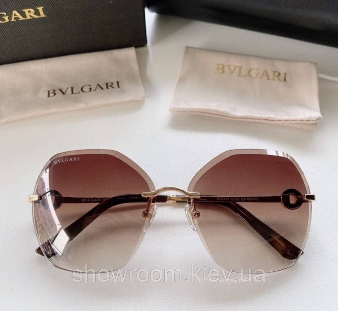 Жіночі безоправные сонцезахисні окуляри Bv (6151) brown Lux