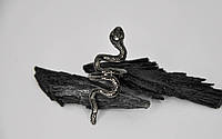 Женское кольцо Черная Змея. Размер регулируется. Бижутерия