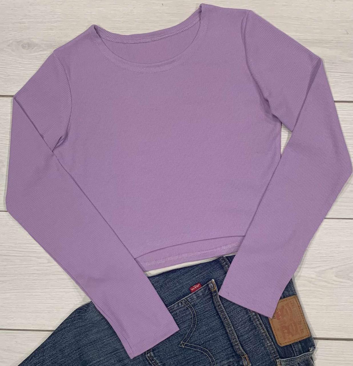 Стильна коротка кофта на літо однотонна з довгим рукавом.