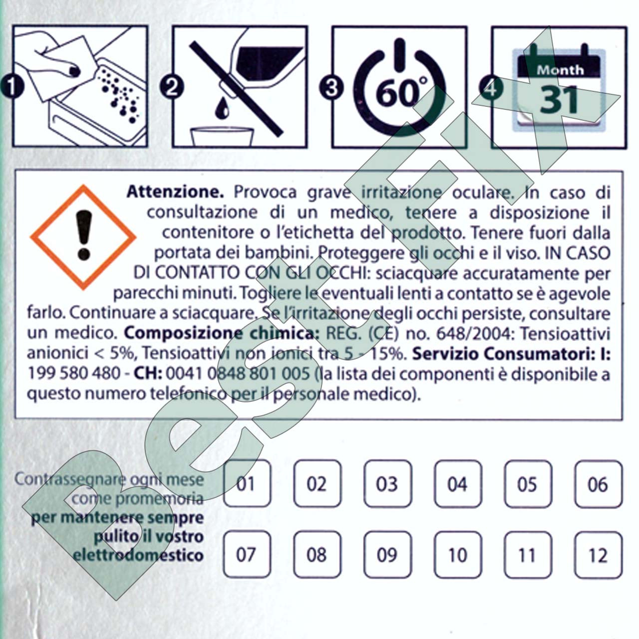 Средство от накипи для посудомоечных машин Descaler professional 3 in 1 от Indesit сделано в Италии упаковка - фото 9 - id-p1444869349
