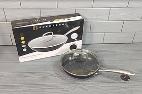 Сковорода з литого алюмінію з кришкою Edenberg Сковорода з мармуровим покриттям індукційне дно