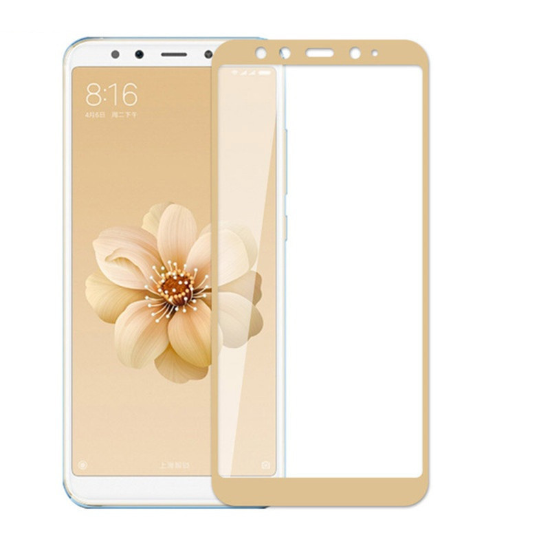 Скло захисне для Xiaomi Mi A2 | Mi6x (0,3мм, 5D, золоте) Full Glue