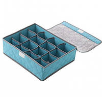 Органайзер для білизни на 24 клітинки Бамбуковий (Блакитний)