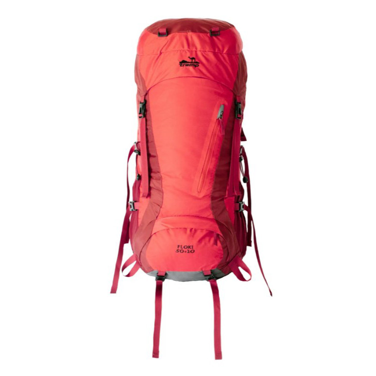 Туристичний рюкзак Tramp Floki TRP-046 для трекінгу, полегшений 60 л (50 + 10 л), червоний, фото 1