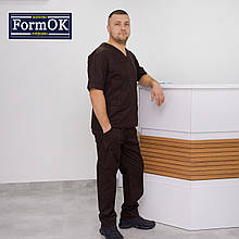 Чоловічий медичний костюм "Онуфрій elit" коричневий