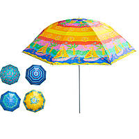 Кольорова парасолька пляжна  с захистом от UV-променів Stenson 1.8 м прінт "Човен" (зонтик для пляжа)