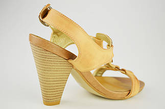 Босоножки на каблуке Gamis 507 Бежевый 36, фото 3