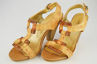 Босоножки на каблуке Gamis 507 Бежевый 36, фото 5