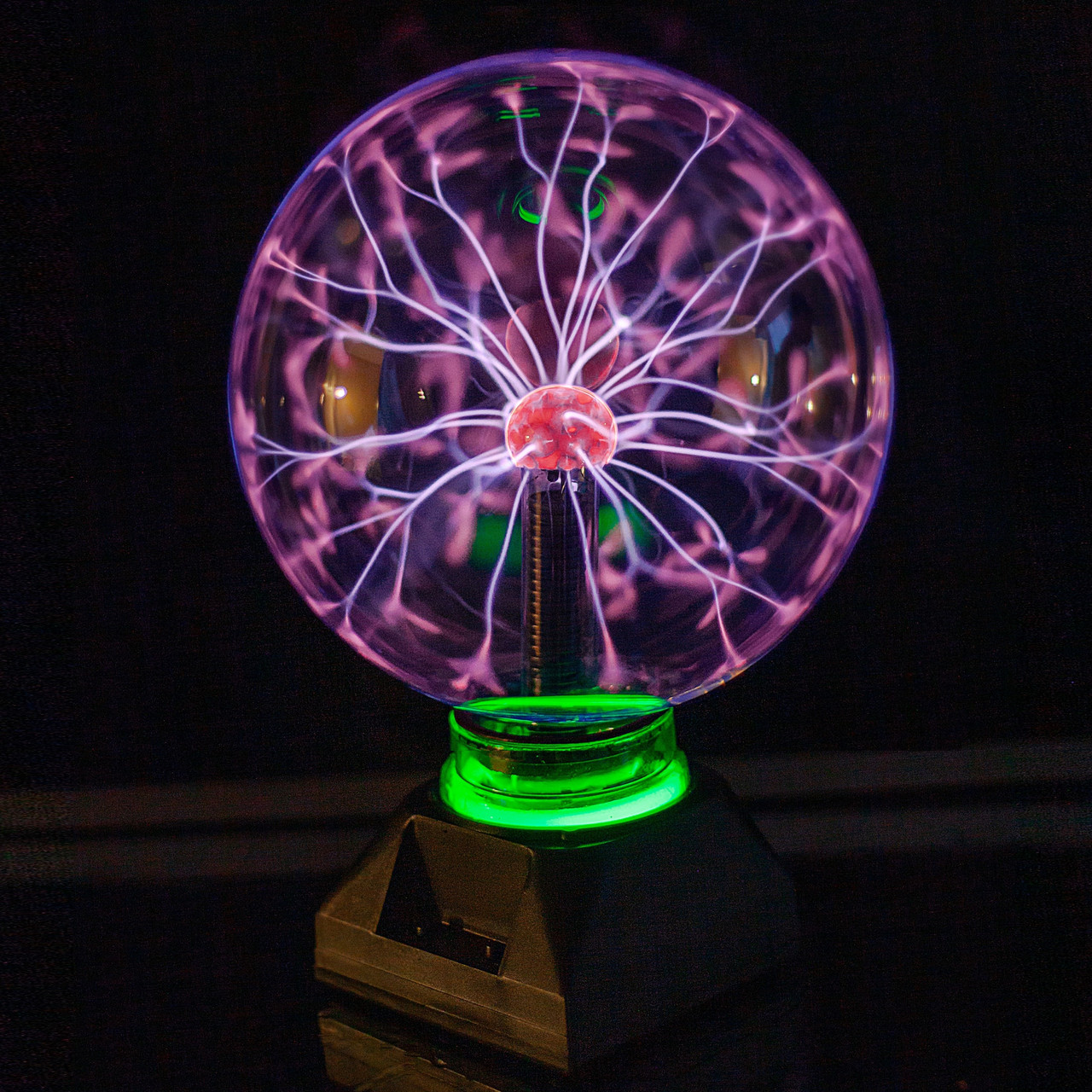Плазмова куля Тесла музична 20 см нічник плазмова лампа куля з блискавками Plasma ball