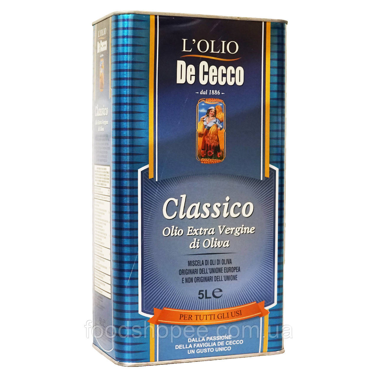 Оливковое масло De Cecco Extra Vergine Classico 5 л