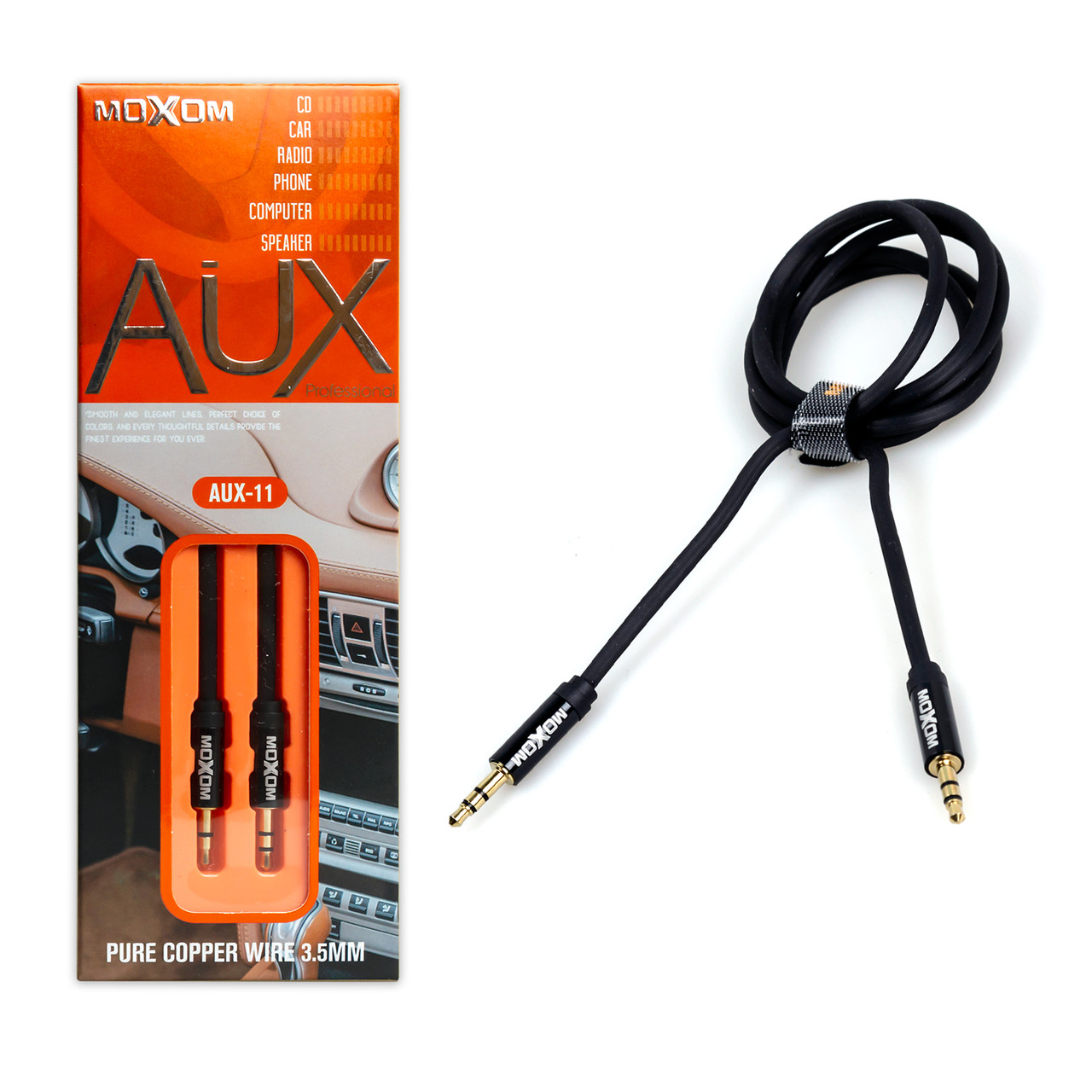 Кабель AUX MOXOM AUX-11 1м чорний