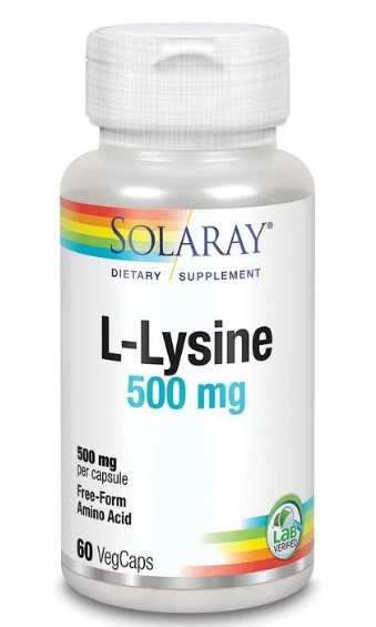 Solaray L-Lysine 500 mg 60 veg caps, фото 1