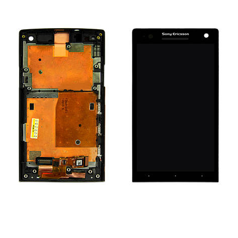 Дисплей SONY LT26/LT26i Xperia S з чорним тачскріном і рамкою, фото 1