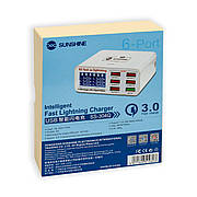 Зарядний пристрій SUNSHINE SS-304Q (6xUSB) 30W із цифровою індикацією параметрів заряджання