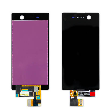 Дисплей SONY E5603/E5606/E5633 Xperia M5 з чорним тачскріном, фото 1