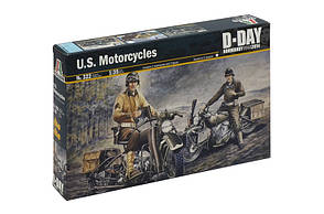 HARLEY DAVIDSON. Збірні моделі двох американських мотоциклів + 2 фігур в масштабі 1/35. ITALERI 322