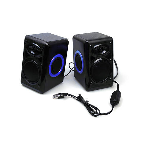 Колонки HOTMAI HT-163 USB + Mini-Jack чорно-сині, фото 1