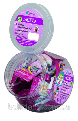 Купить Конфеты с ксилитом Miradent XyliPop в пластиковой банке ...