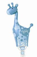 Мини шарик фольгированный "Жираф блакитний". Размер: 28см * 53см. Пр-во: Китай.