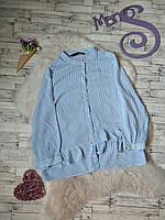 Рубашка женская Zara basic голубая в полоску