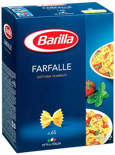 Макарони твердих сортів Barilla «Farfalle» n. 65, (італійські макарони барилла метелики) 500 гр.